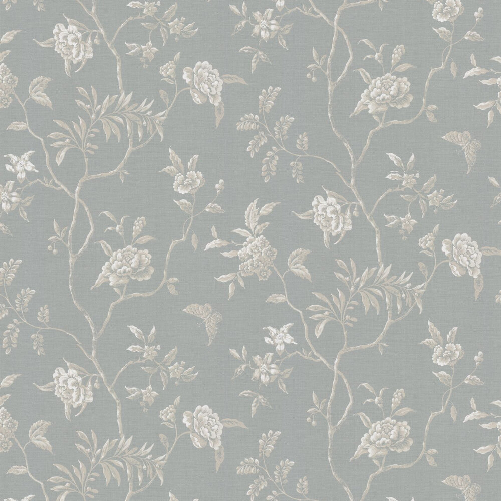Swedish Tree Wallpaper - Old Blue - by Colefax and Fowler
