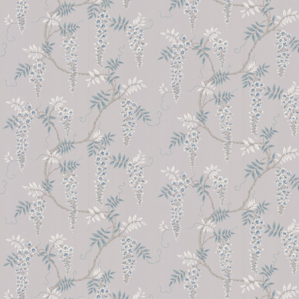 Grayshott Wallpaper - Silver Blue - by Colefax and Fowler
