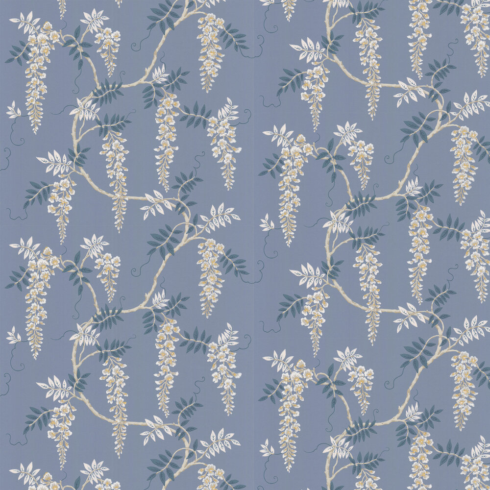 Grayshott Wallpaper - Navy - by Colefax and Fowler
