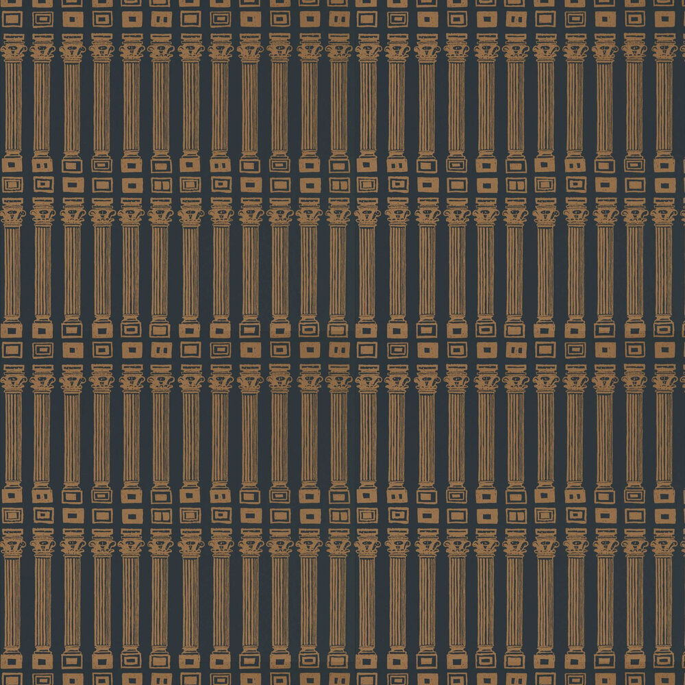 Columns Wallpaper - Vine Black / Antique Gold - by Zoffany