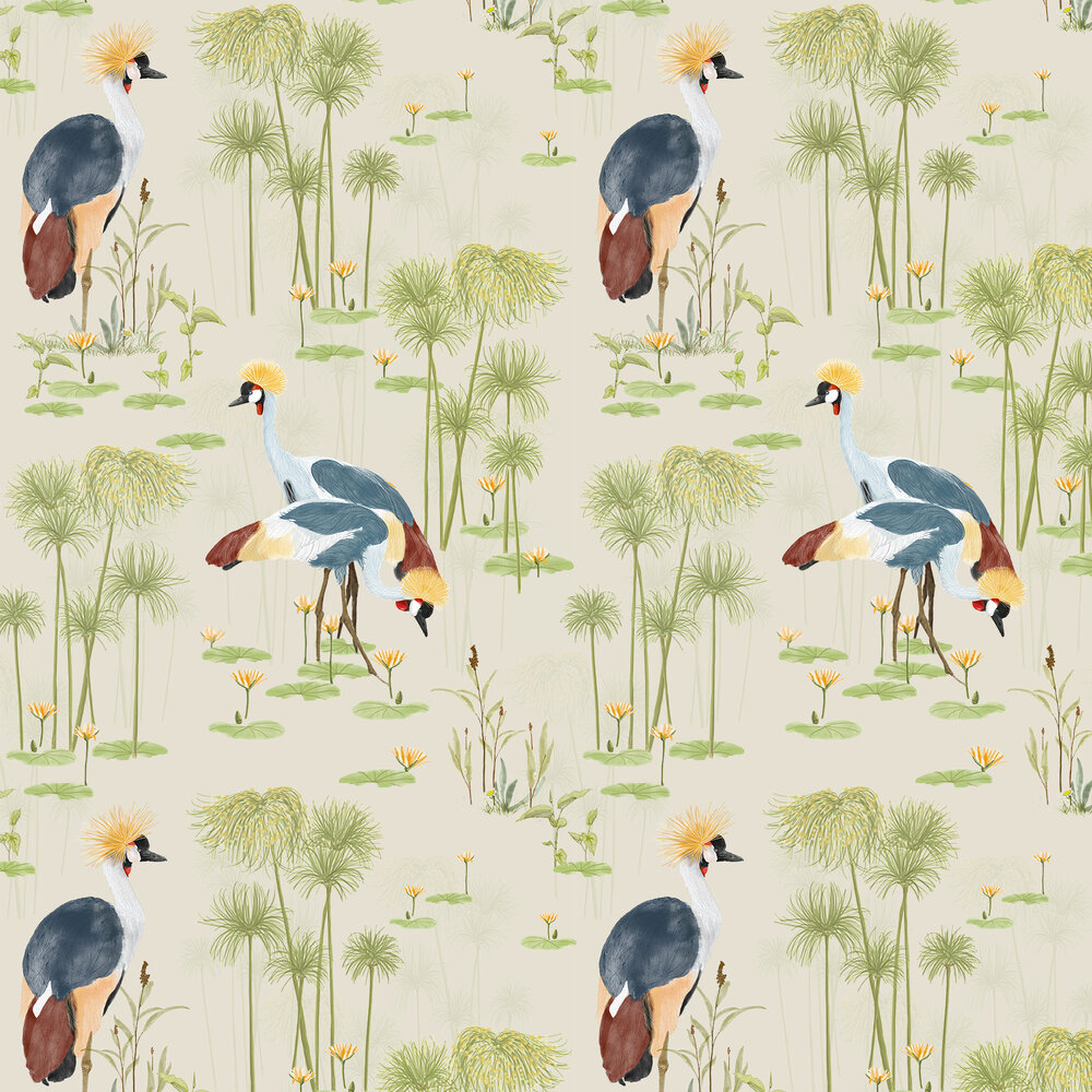 Cranes by Petronella Hall - Sand - Wallpaper : Wallpaper ...
