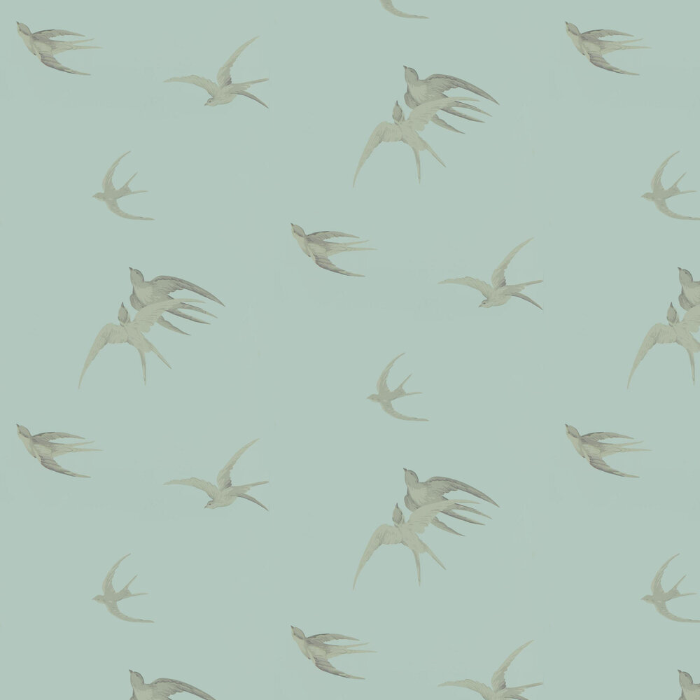 Swallows Wallpaper - Scotch Grey - by Sanderson