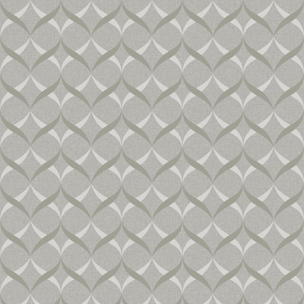 Metallic Ogee           Wallpaper - Silver - by Arthouse