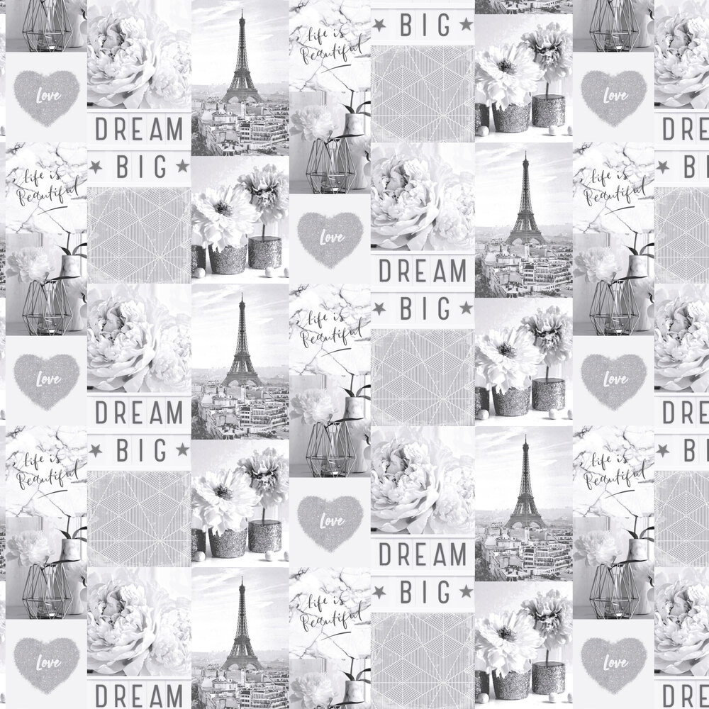Life Is Beautiful  Wallpaper - Grey - by Arthouse