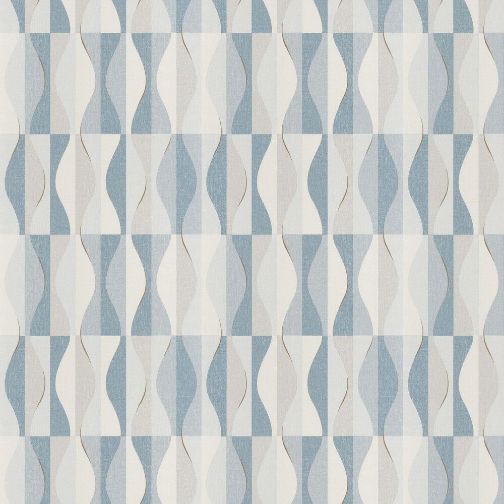 Ondulation Wallpaper - Blue - by Caselio