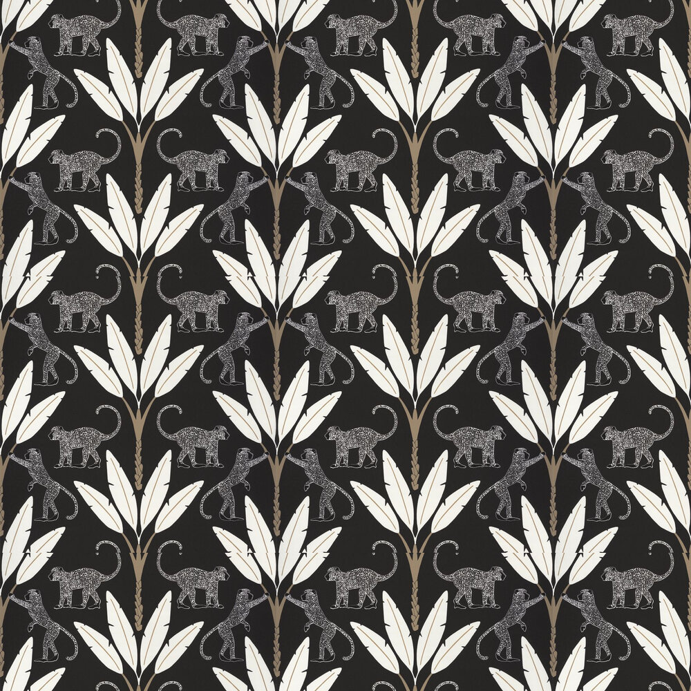Monkey Forest Wallpaper - Black - by Caselio
