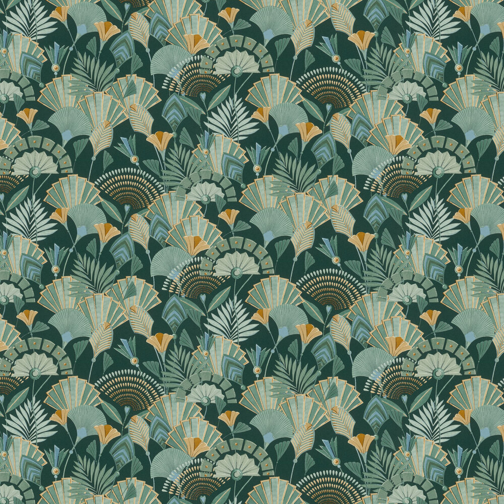 Deco Flowers Wallpaper - Green - by Albany