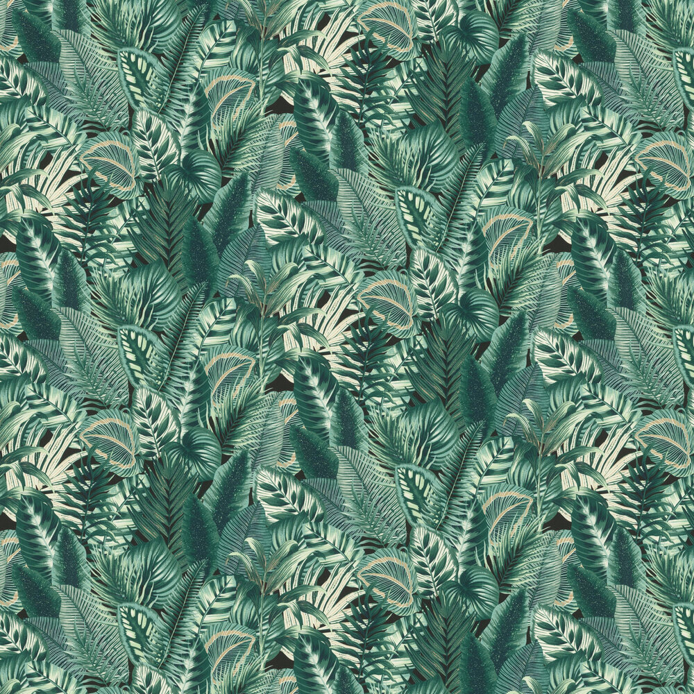 Lush Tropics Wallpaper - Emerald - by Albany