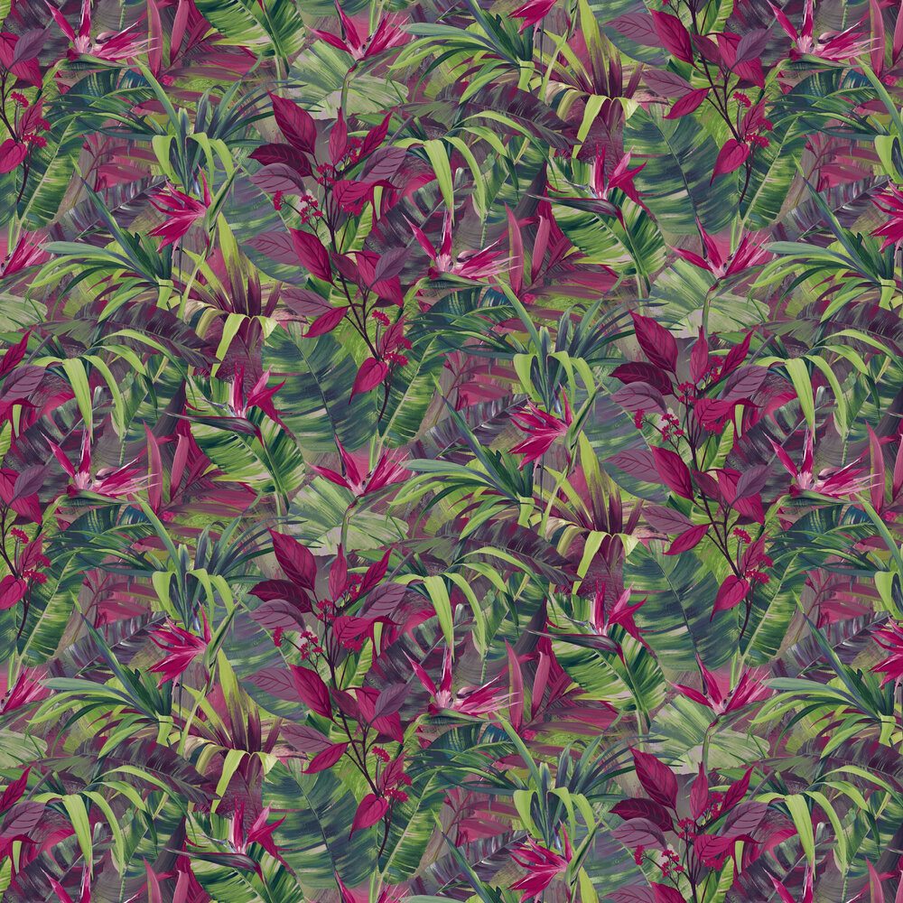 Paradise Flower  Wallpaper - Fuscia Multi - by Albany