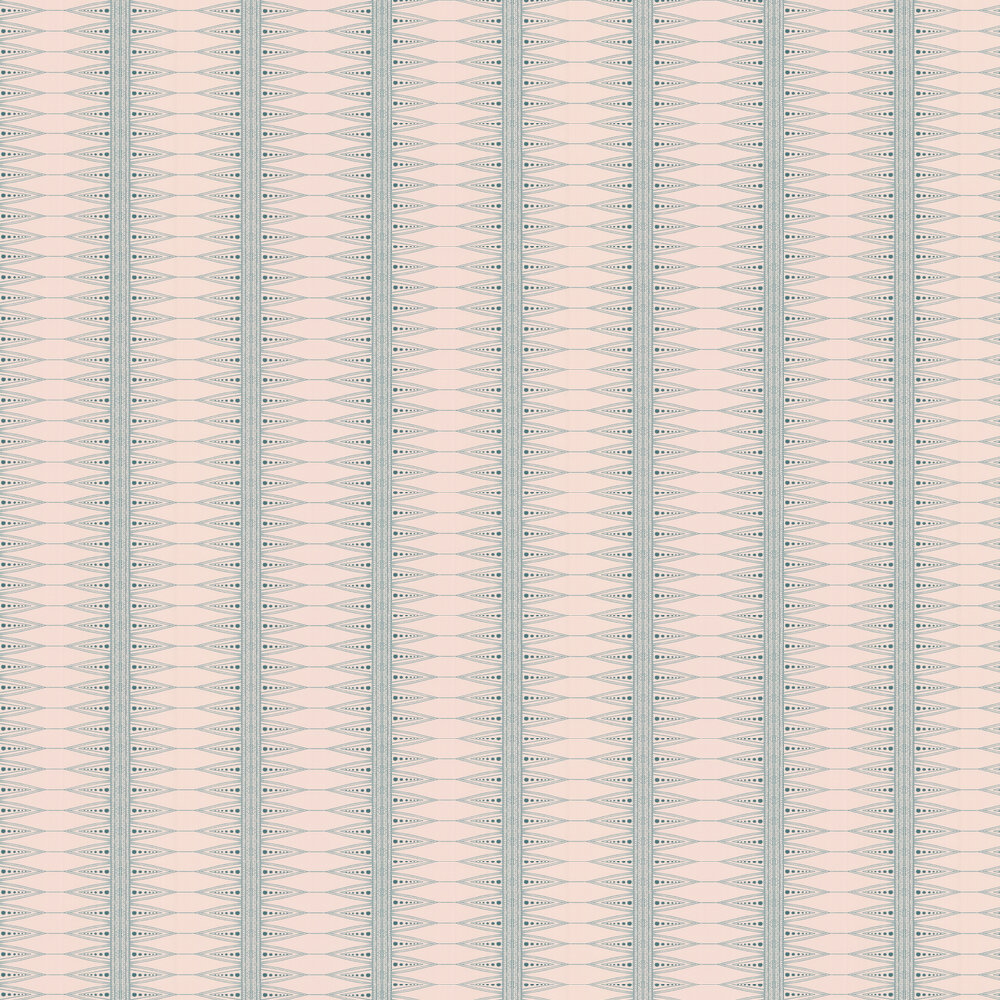 Indian Stripe Wallpaper - Pink / Teal - by Barneby Gates