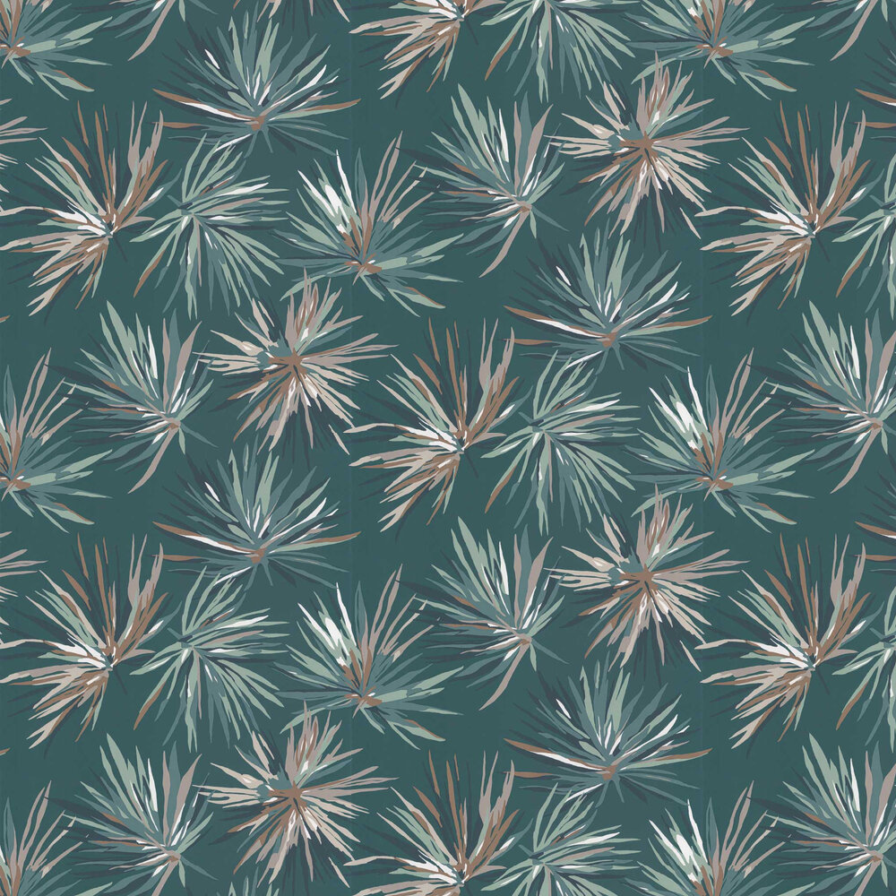 Aucuba Wallpaper - Forest / Copper - by Harlequin