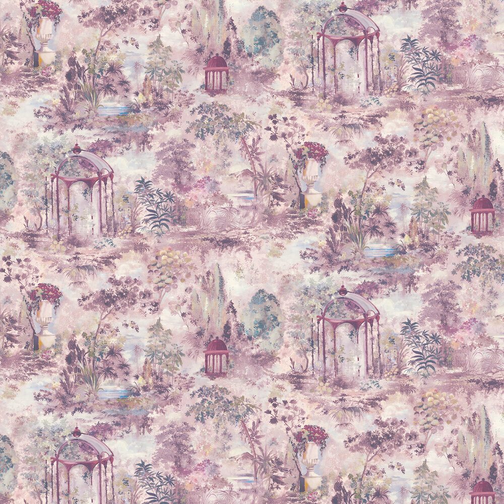 Pavilion Wallpaper - Rose Pink - by 1838 Wallcoverings