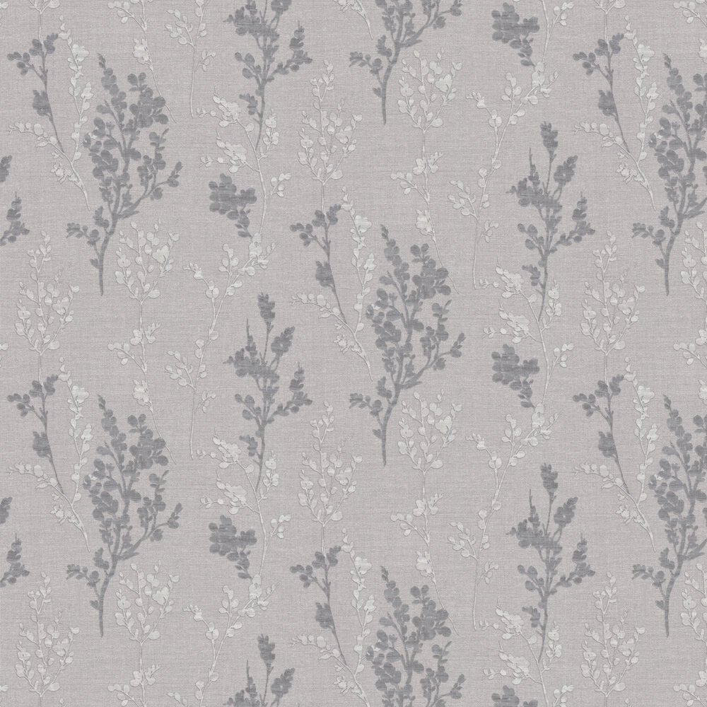 Organica Leaf Wallpaper - Silver - by Albany