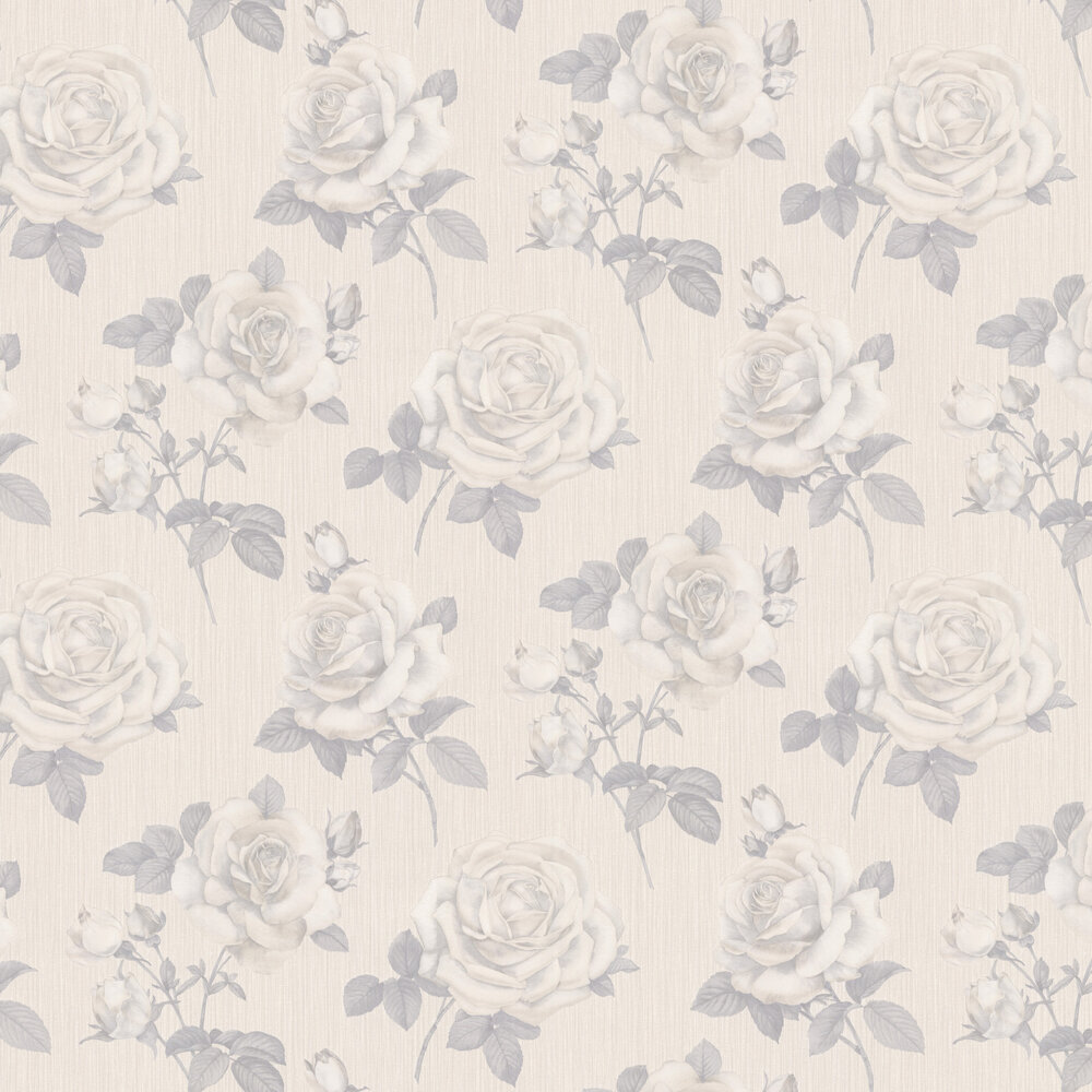 Amara Rose Wallpaper - Soft Silver - by Albany