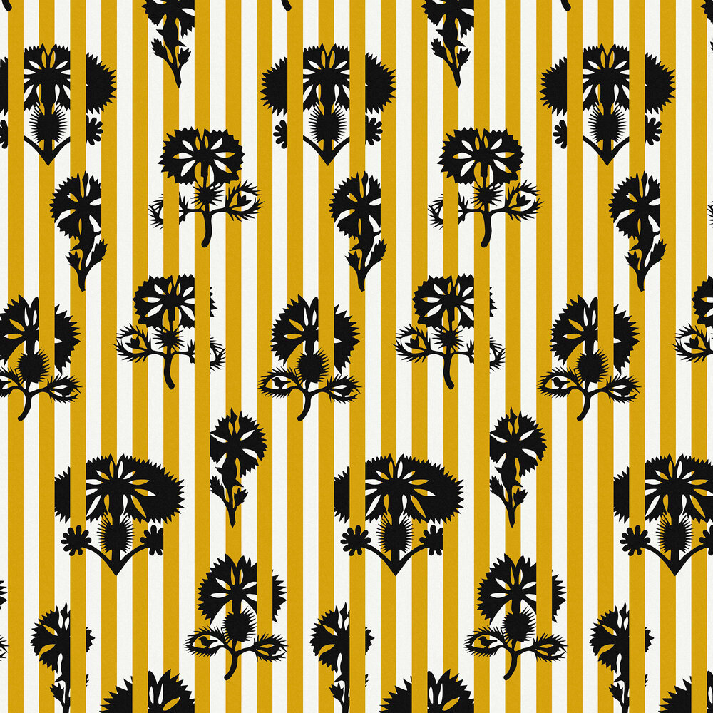 Hide and Seek Wallpaper - Mustard - by Sacha Walckhoff x Graham & Brown