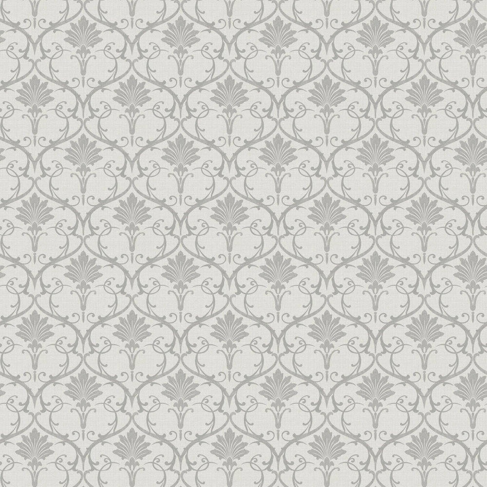 Divine Damask Wallpaper - Silver - by Arthouse