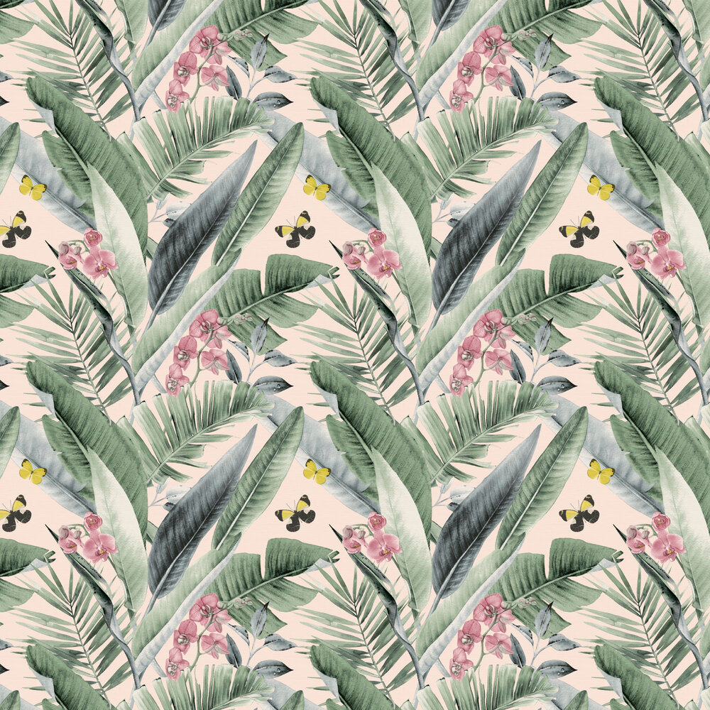 Lush Tropical Wallpaper - Blush - by Arthouse