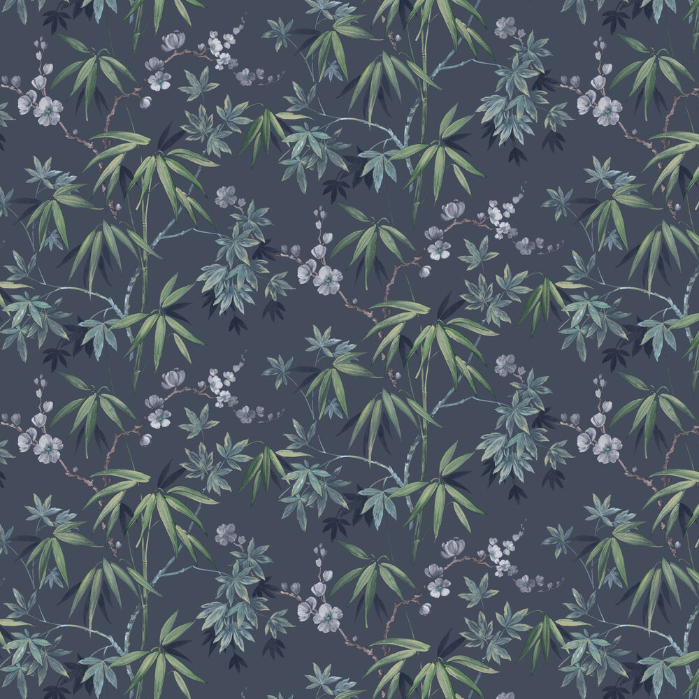 Jasmine Garden Wallpaper - Navy - by Arthouse