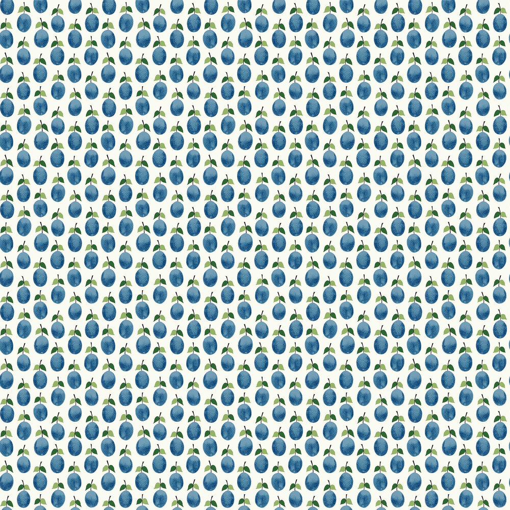 Prunus Wallpaper - Navy - by Boråstapeter