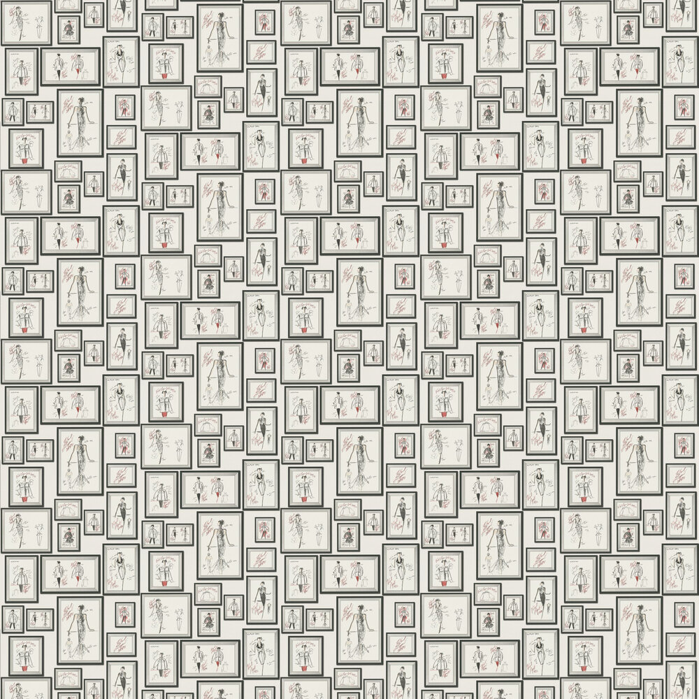 Sketch Wallpaper - White - by Karl Lagerfeld