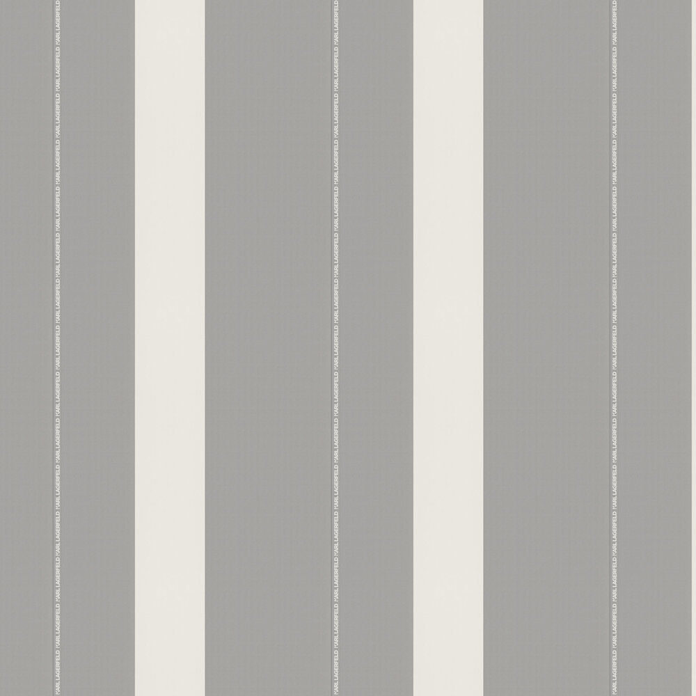Ribbon Wallpaper - Grey - by Karl Lagerfeld