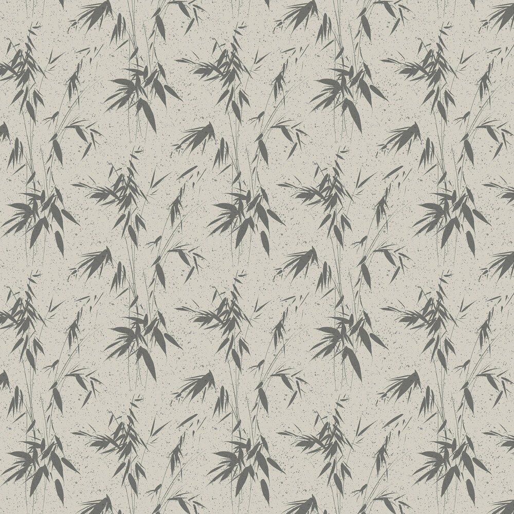 Ink Bamboo Wallpaper - Charcoal - by Boråstapeter