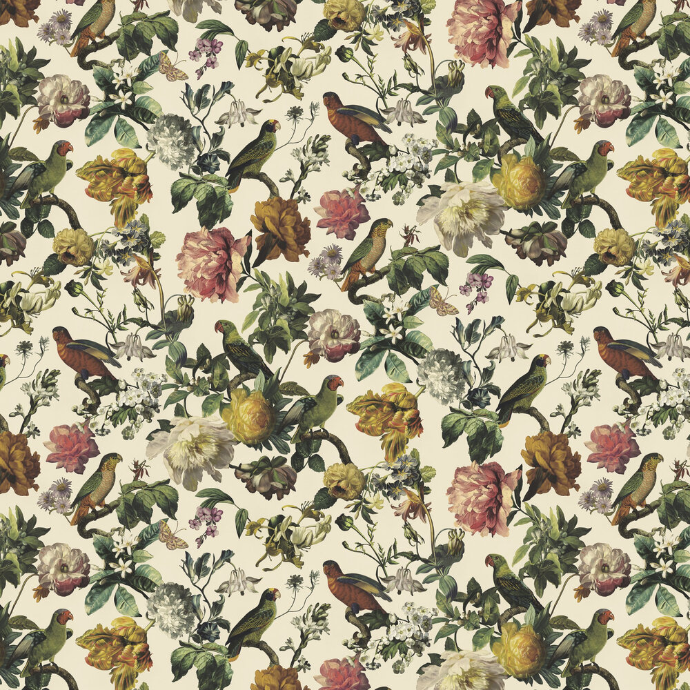 Perching Birds Wallpaper - Cream - by Eijffinger