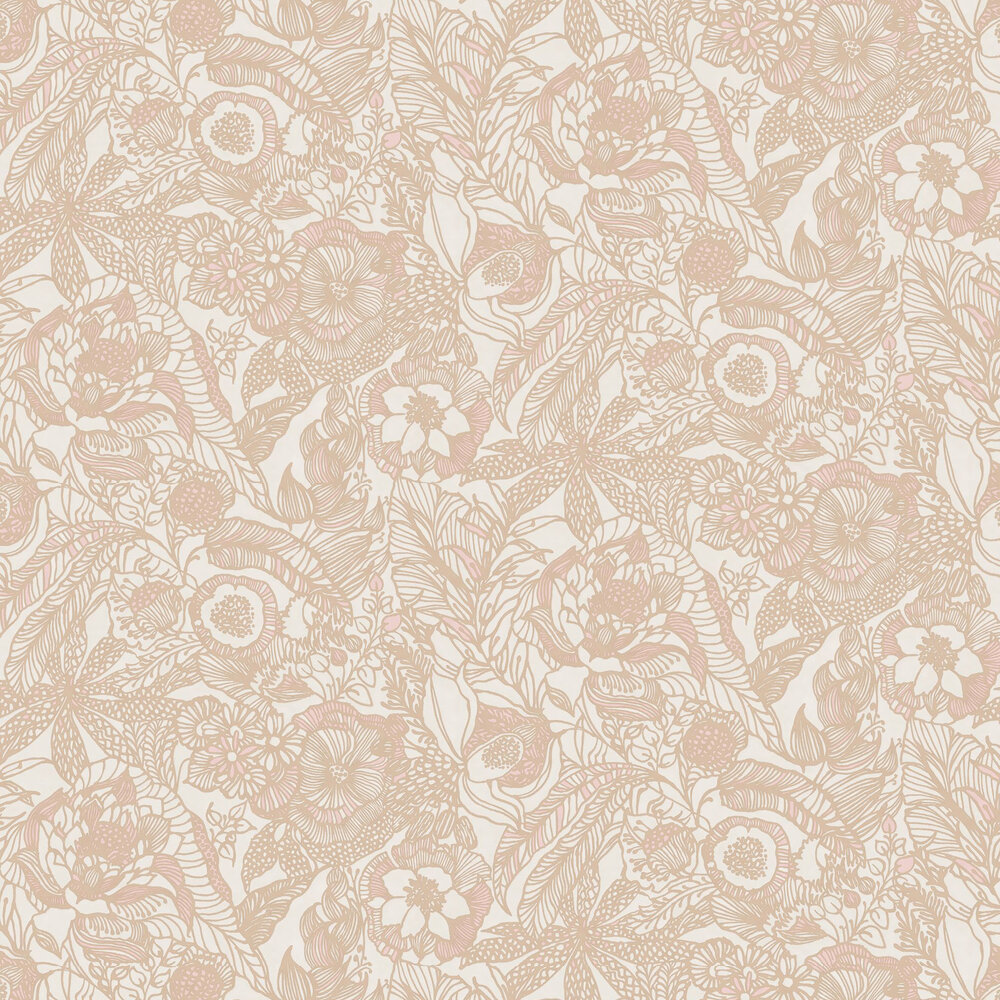 Floral Etching Wallpaper - Blush - by Eijffinger