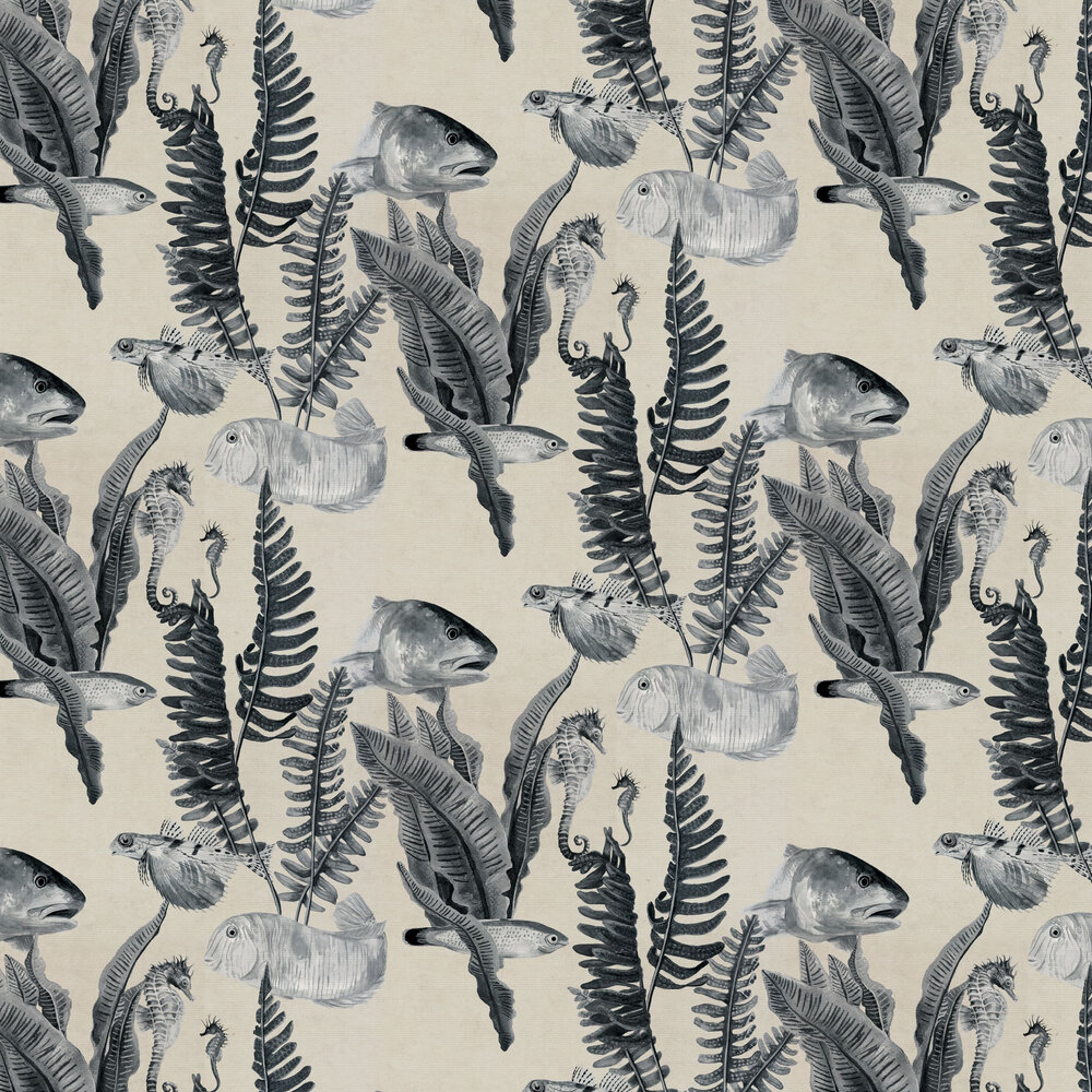 Bank of Fish Wallpaper - Grey - by Coordonne