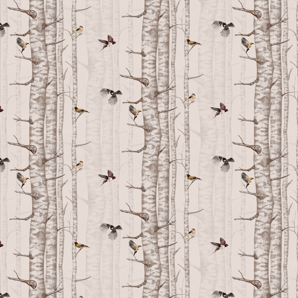 Birch Trees Wallpaper - Pink - by Coordonne