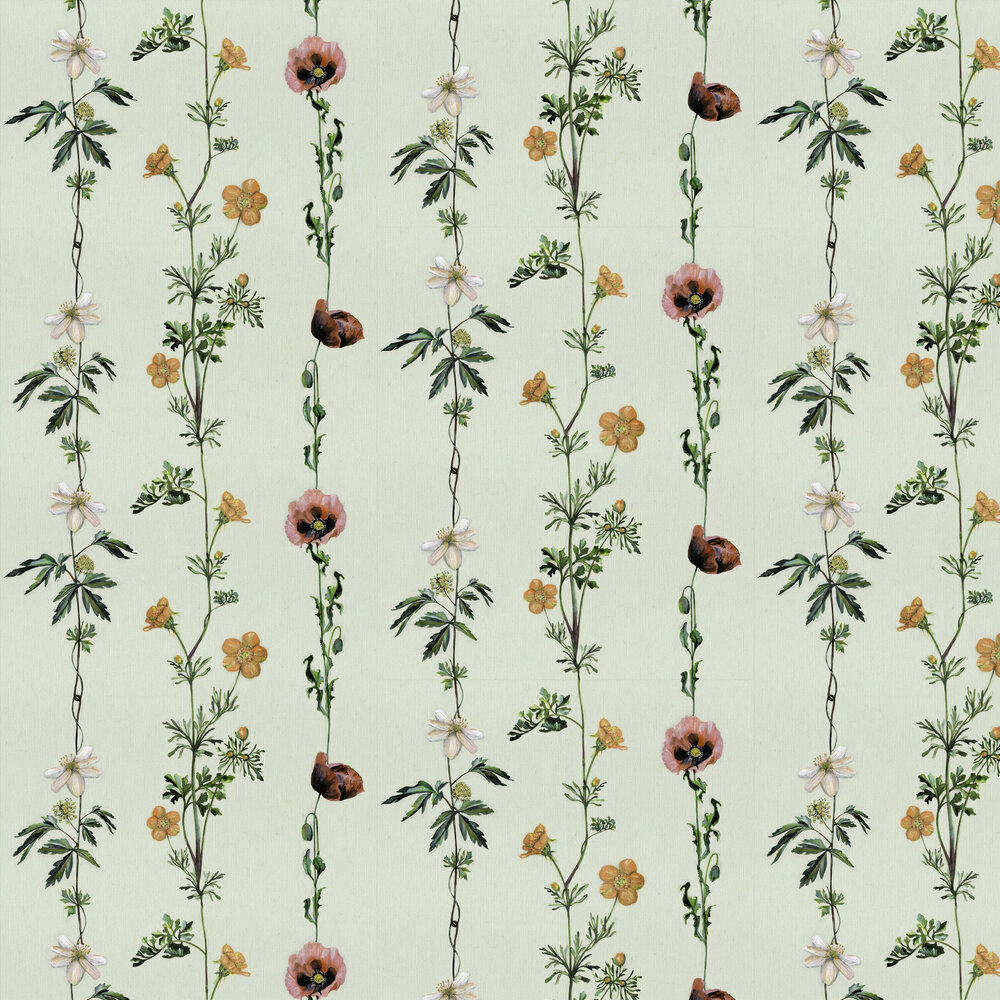 Climbing Flowers Wallpaper - Melon - by Coordonne