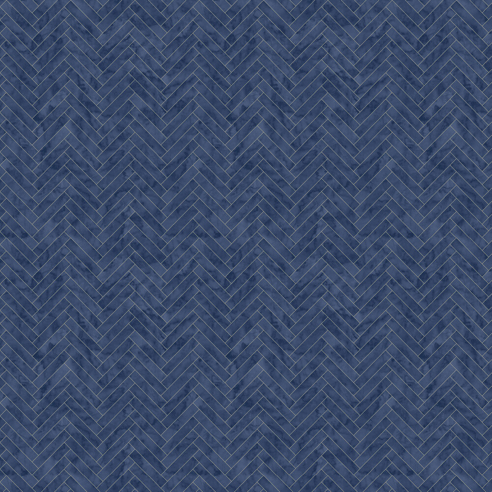 Marble Chevron Tile Wallpaper - Navy - by Contour Anti-bacterial