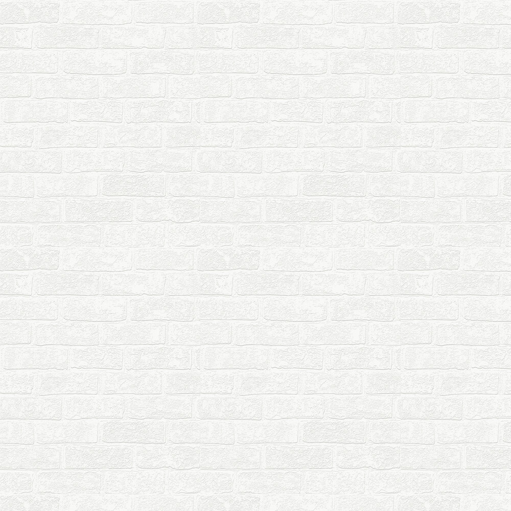 Paintable Brick Wallpaper - Paintable white - by Superfresco Paintable