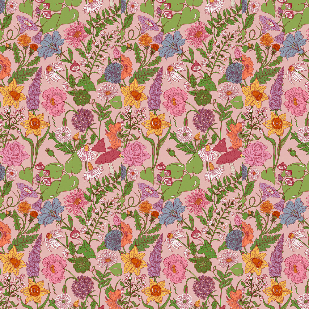 Bloom Wallpaper - Pink - by Wear The Walls