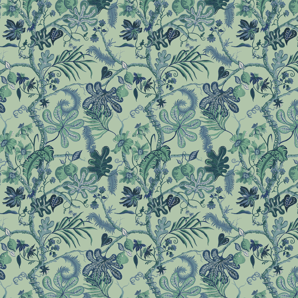 Ophelia Wallpaper - Green - by Wear The Walls