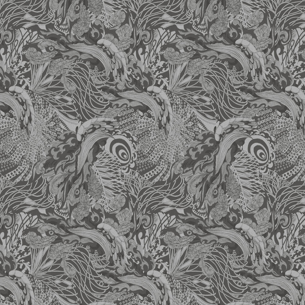 Eastern Tide Wallpaper - Charcoal - by Ted Baker