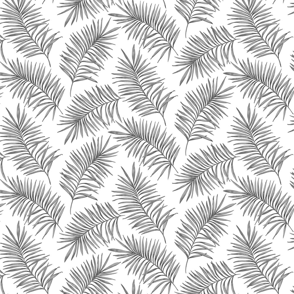 Scandi Leaf Wallpaper - Black/White - by Superfresco Easy