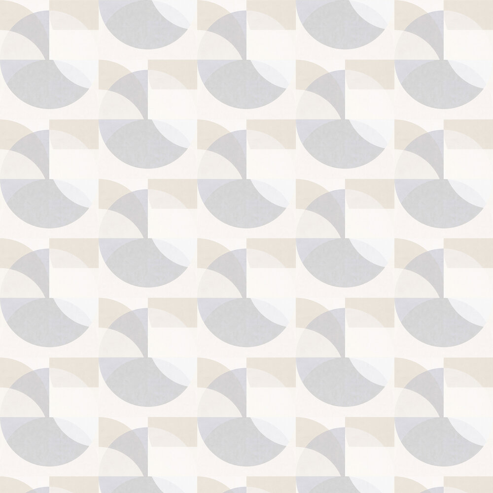 Geometric Circle Graphic Wallpaper - Light Grey/ Beige - by Galerie