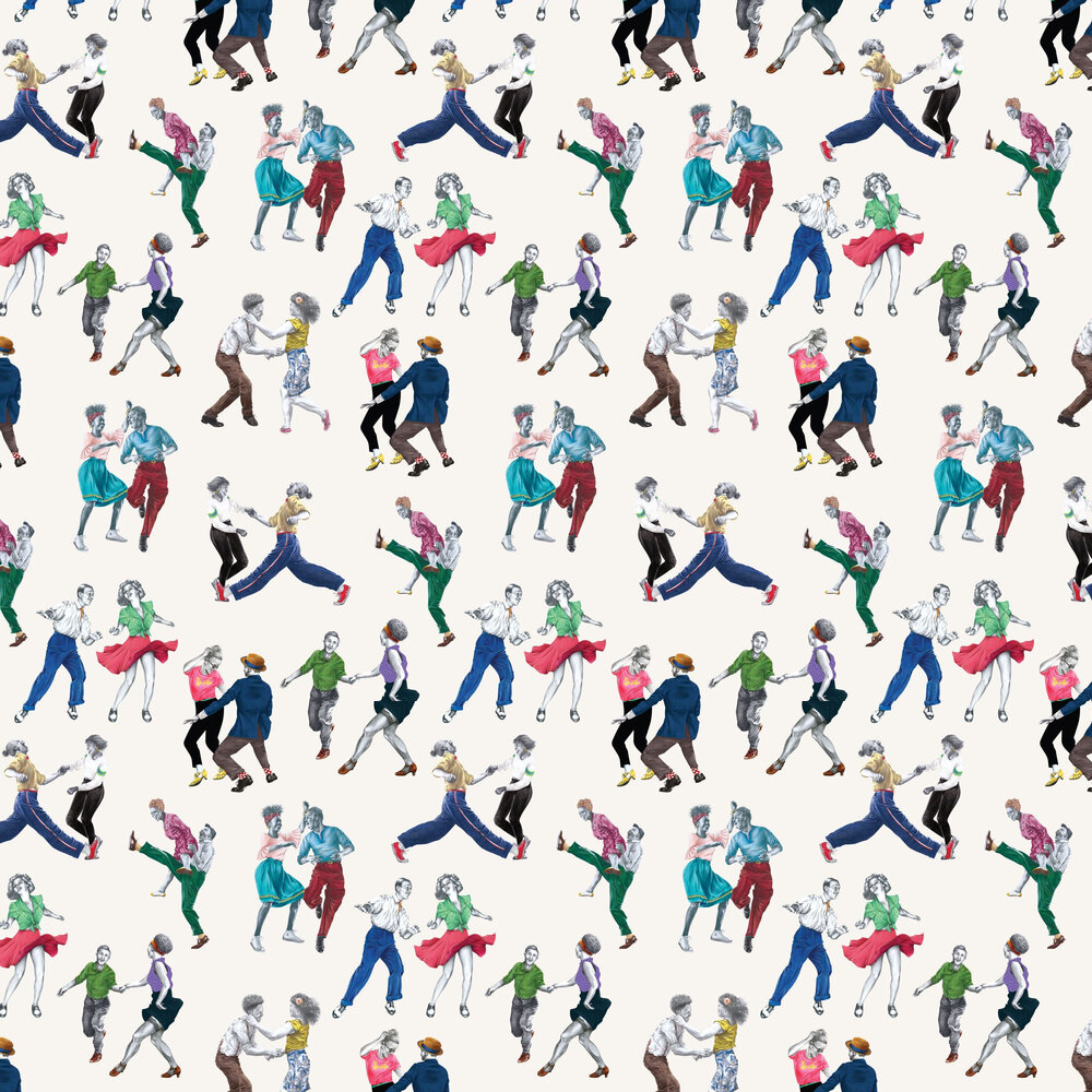 Swing Time Wallpaper - Cream - by Graduate Collection