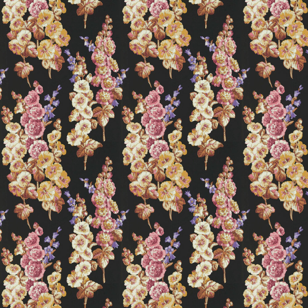 Hollyhocks Wallpaper - Copper / Rhodera - by Sanderson