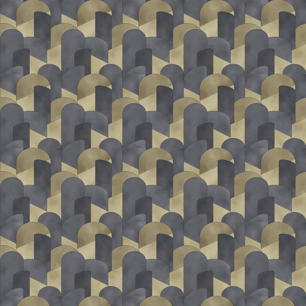 3D Geometric Graphic Wallpaper - Gold/ Black - by Galerie