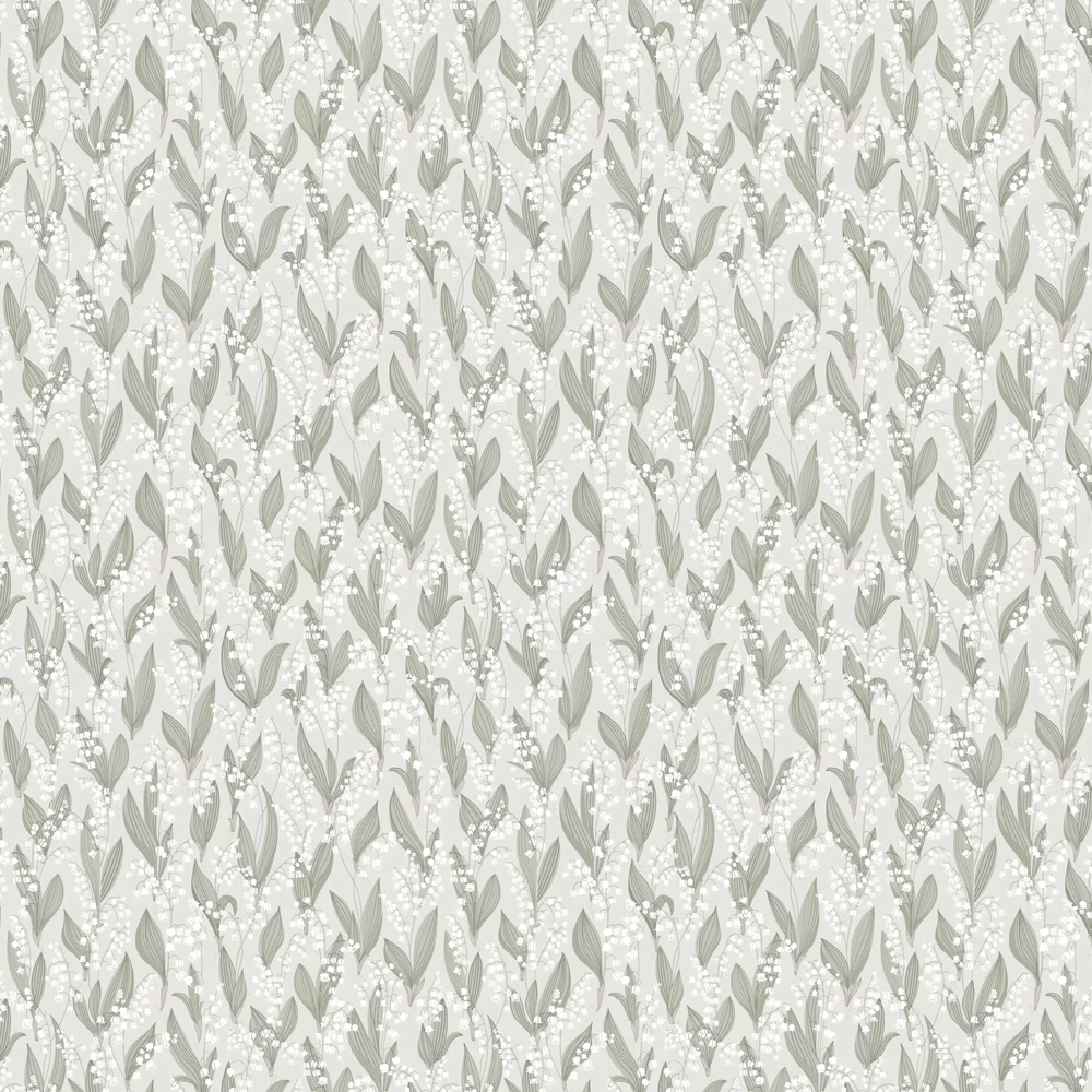 Lilijekonvalj by Sandberg - Spring Green - Wallpaper : Wallpaper Direct