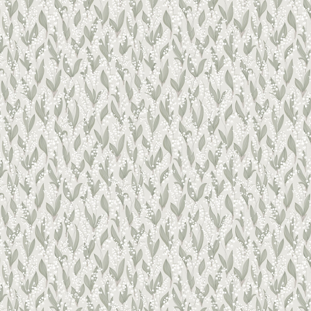 Lilijekonvalj Wallpaper - Spring Green - by Sandberg