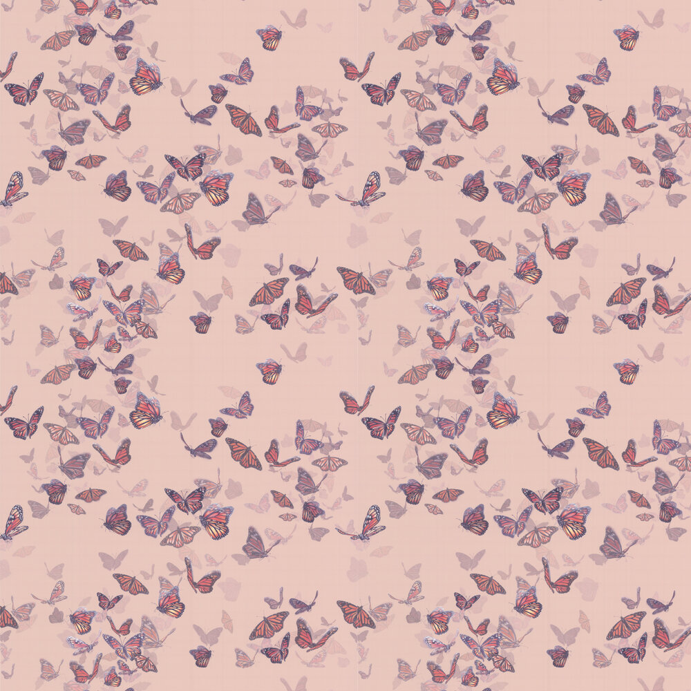 Flight of Monarchs Wallpaper - Clay - by Isabelle Boxall