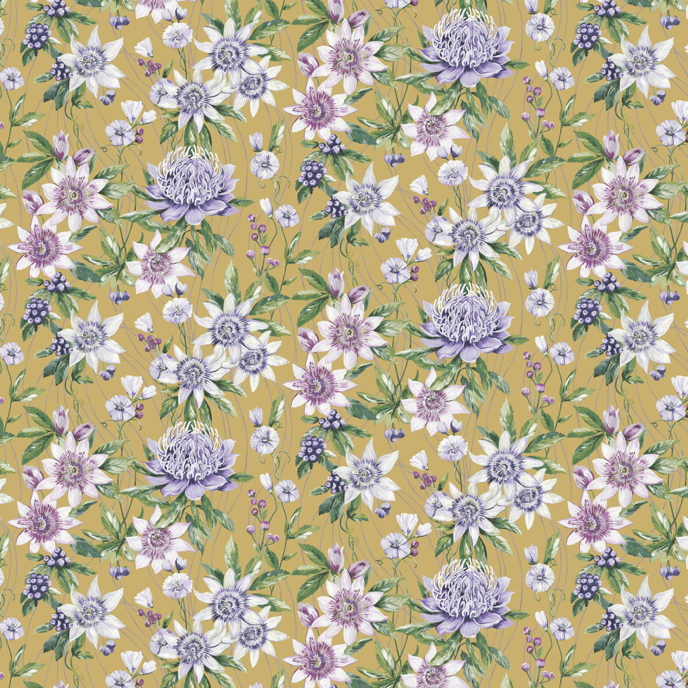Passiflora Wallpaper - Ochre - by Albany