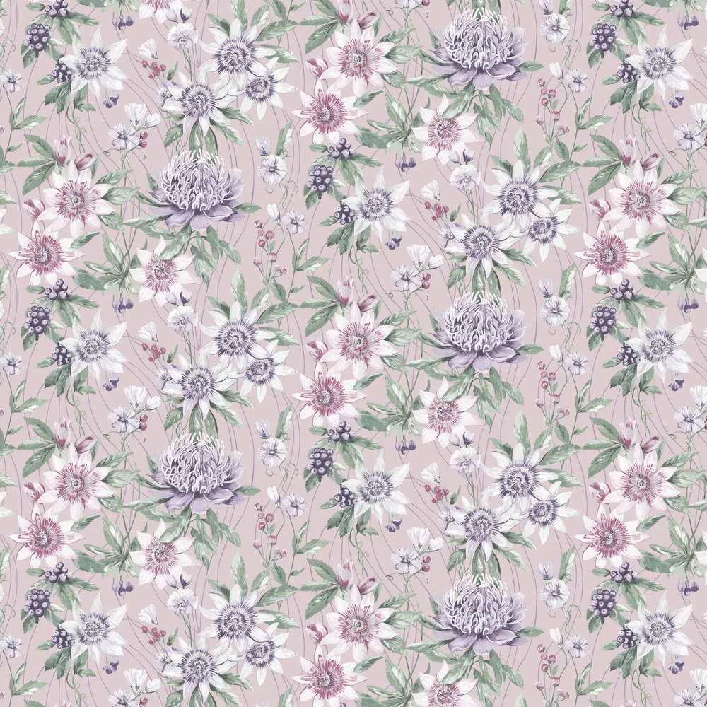 Passiflora by Albany - Pink - Wallpaper : Wallpaper Direct