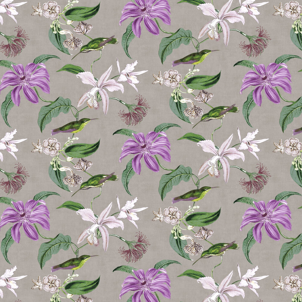 Tropique Wallpaper - Lilac / Gilver - by Albany