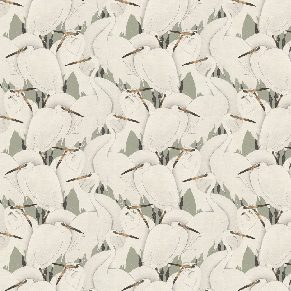Stork Wallpaper - Grey - by Albany