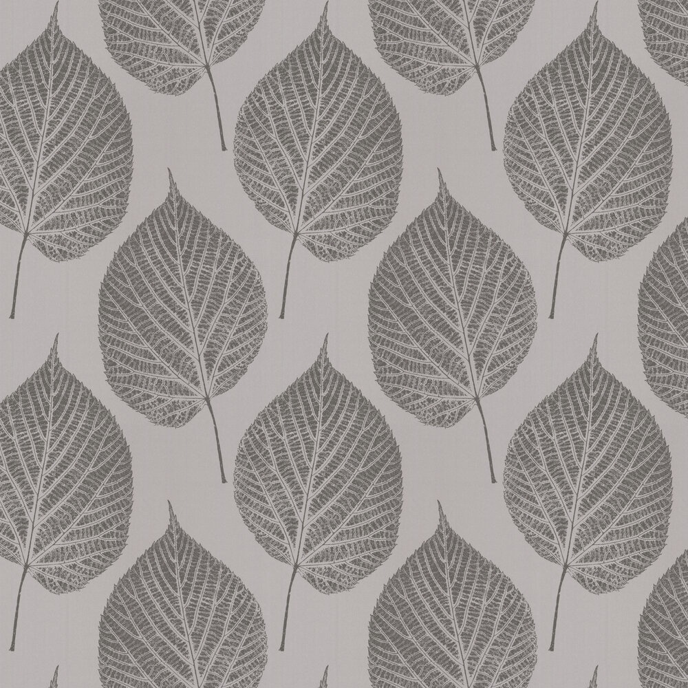 Leaf Wallpaper - Slate/Silver - by Harlequin