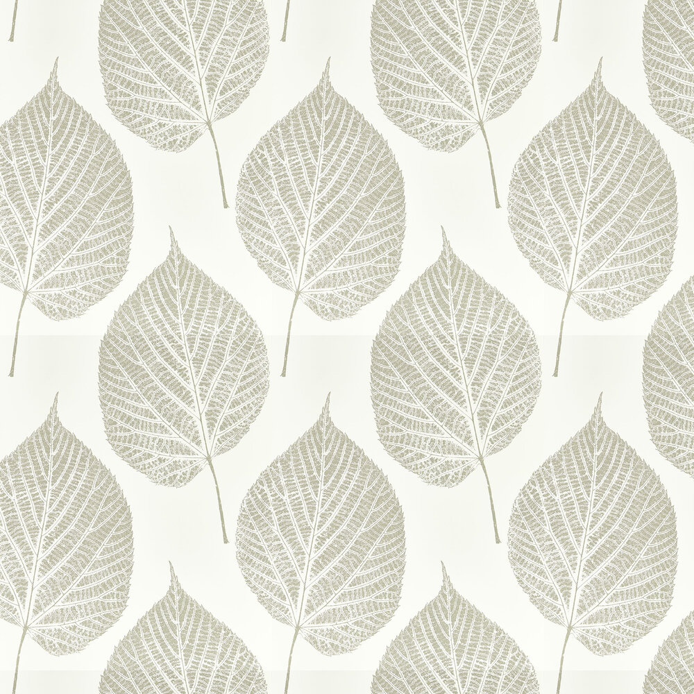 Leaf Wallpaper - Chalk/Silver - by Harlequin